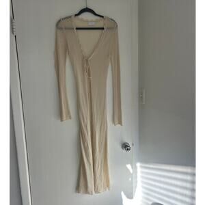 Mesh Maxi Tie-Front Cardigan